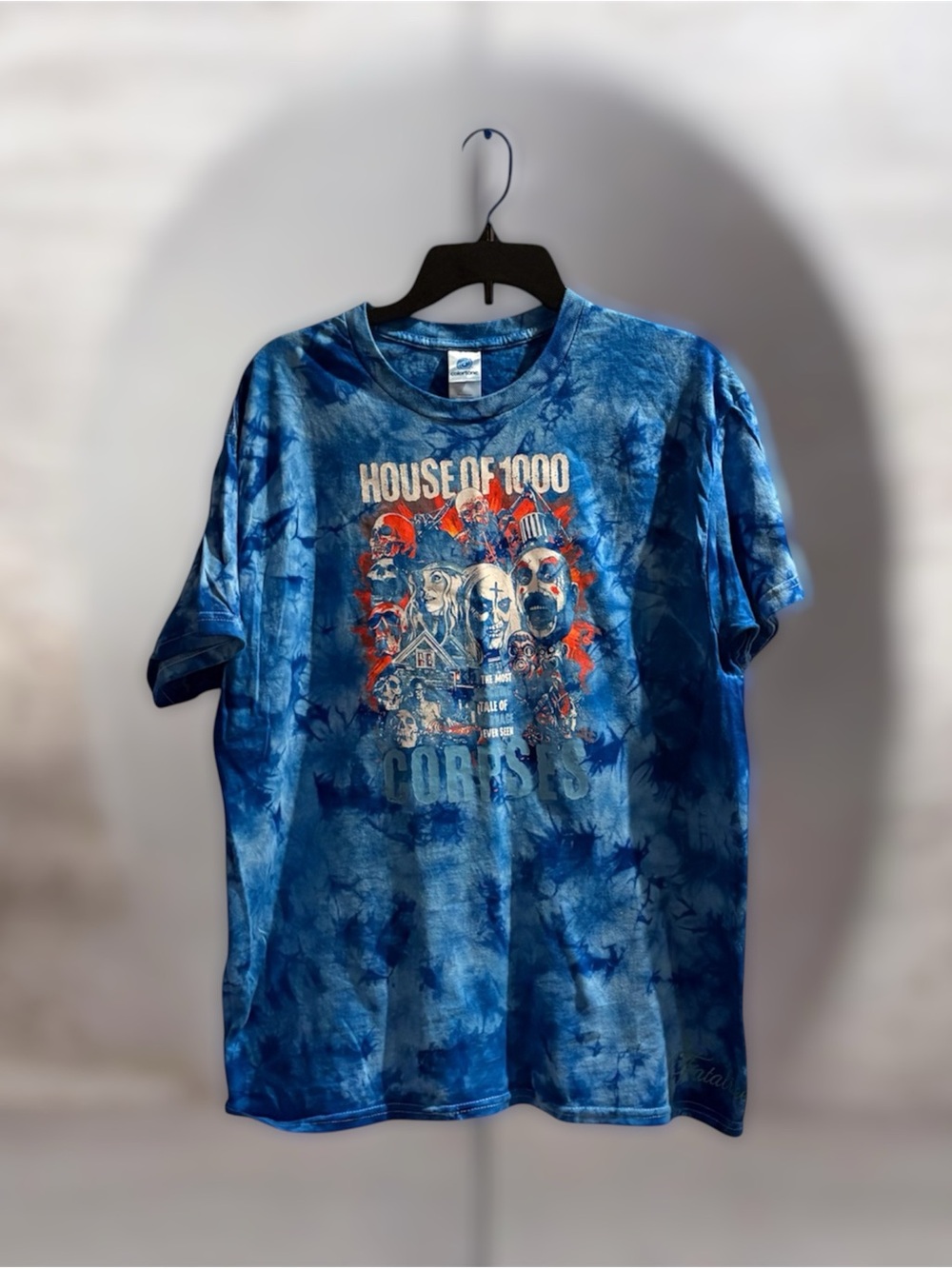 House of 1000 Corpses Graphic Tie-Dye Tee - Blue